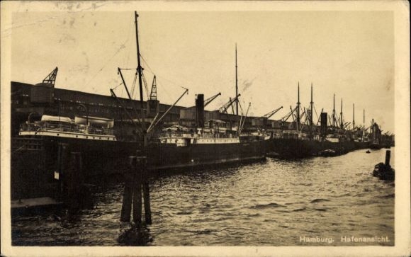 Ak Hamburg, Hafen, Dampfer