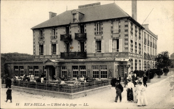 Postcard Ouistreham Riva Bella Calvados, beach hotel