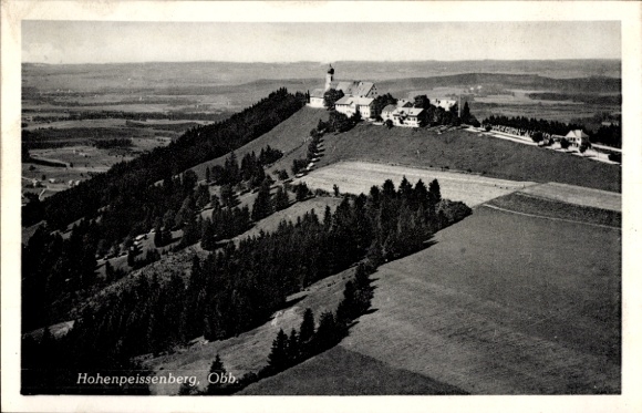 Postcard Hohenpeißenberg Peißenberg Upper Bavaria, aerial photo, general view