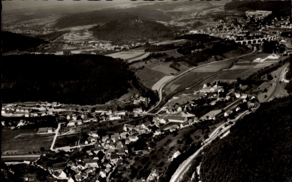 Ak Iselshausen Nagold Baden Württemberg, Fliegeraufnahme