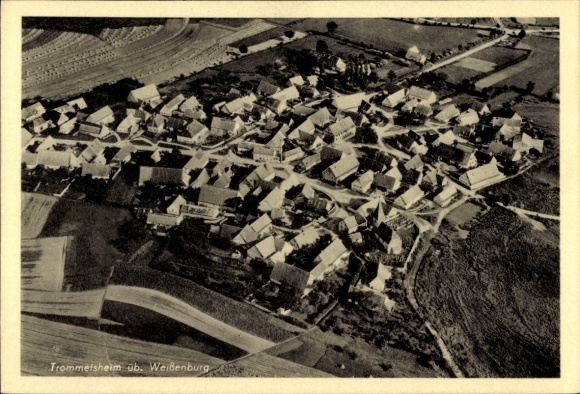 Postcard Trommetsheim Alesheim an der Altmühl Middle Franconia Bavaria, aerial photograph