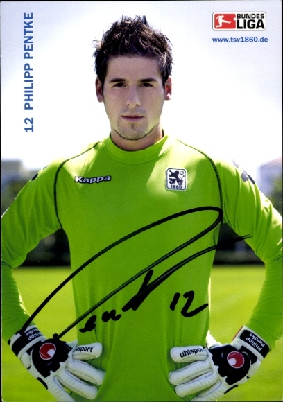 Autogrammkarte Fußballer Philipp Pentke, TSV 1860 München, Autogramm