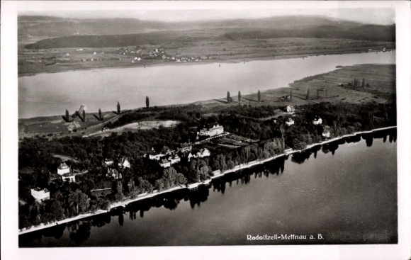 Ak Radolfzell am Bodensee, Fliegeraufnahme, Mettnau