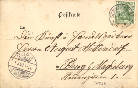 Postcard Schlanstedt Huy am Harz, department store