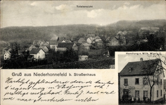 Dom przy ulicy KP Niederhonnefeld w Westerwaldzie, sklep, widok całkowity