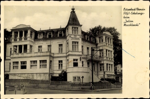 Postcard Ostseebad Bansin on Usedom, Marchewski, Ostseebad FDGB-Echolungshaus, Julian Macchlewski