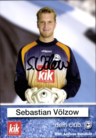Autograph card footballer Sebastian Völzow, DSC Arminia Bielefeld, autograph