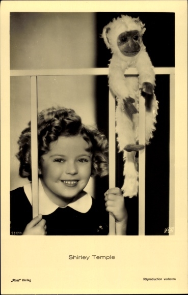 Postcard Actress Shirley Temple, Portrait, Teddy