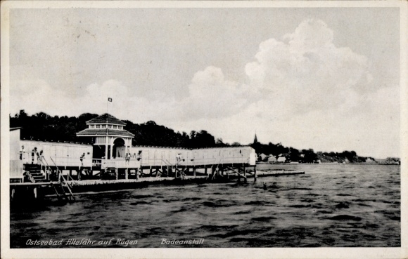 Ak Altefähr op het eiland Rügen, badhuis, Hotel Putbus