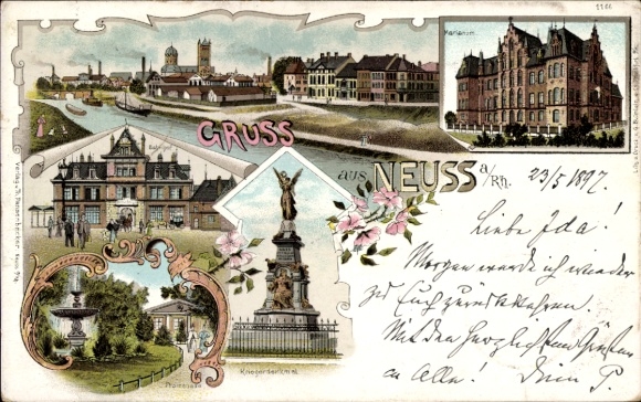 Chromo-Litho Neuss am Rhein, Panorama, War Memorial