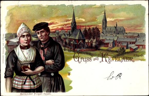 Artist Chromo-Litho Schoofs, G., Kevelaer am Niederrhein, Dutch pilgrim types