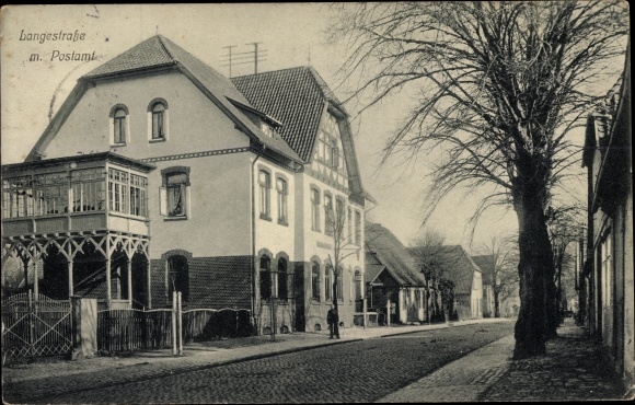 Postcard Zeven in Lower Saxony, Langestraße, post office