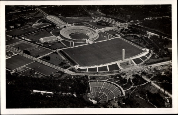 PC Berlin Charlottenburg Westend, aerial photograph, Reichssportfeld, Dietrich Eckardt stage