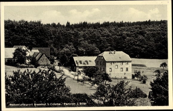 Postcard Bremhof Vielbrunn Michelstadt im Odenwald, inn, view of the town