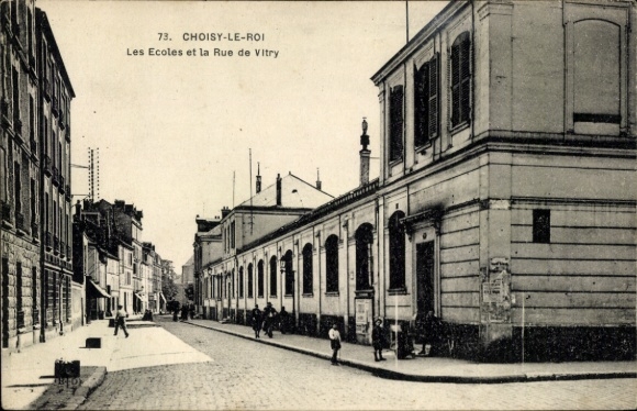 Postcard Choisy le Roi Val de Marne, schools, Rue de Vitry