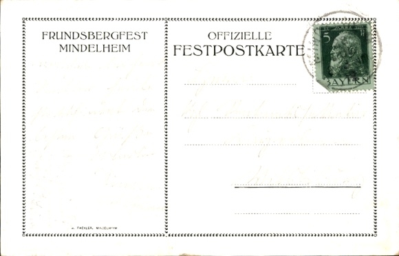 Artist Postcard Mindelheim in Unterallgäu, Frundsbergfest 1912