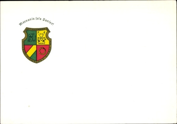 Studentika Postcard Würzburg, Corps Moenania, coat of arms