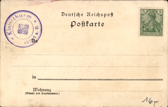 Chromo-Litho Frankfurt an der Oder, Kleistturm, general view, coat of arms