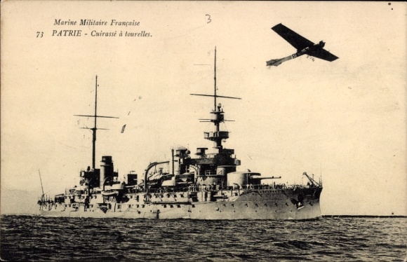 PC French warship, Patrie, Cuirassé à Tourelles, aircraft, French Military Marine