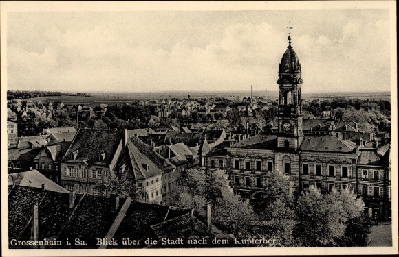 Postcard Grossenhain Sachsen, view of the place to the Kupferberg