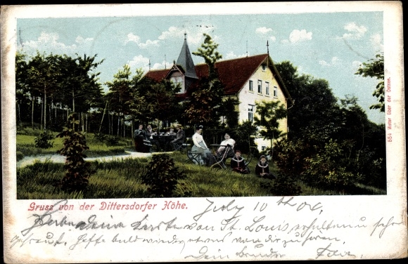 Postcard Dittersdorf in the Ore Mountains, Dittersdorfer height