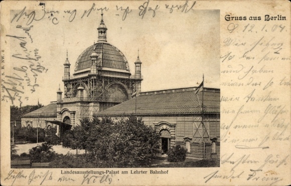Ak Berlin Tiergarten Moabit, Landes-Ausstellungspalast am Lehrter Bahnhof