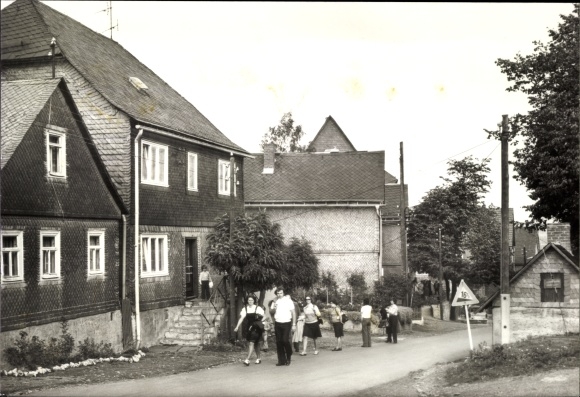 Postcard Meura in Thuringia, local street