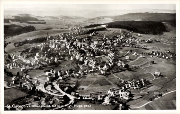 Ak Sankt Georgen im Schwarzwald, Fliegeraufnahme