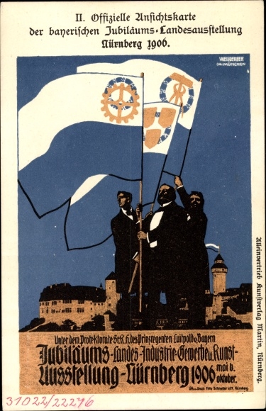 Artist PC Nuremberg in Middle Franconia Bavaria, Bavarian Jubilee State Exhibition 1906