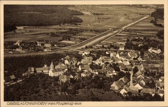 Postcard Oberlauchringen Lauchringen in Baden, aerial photograph