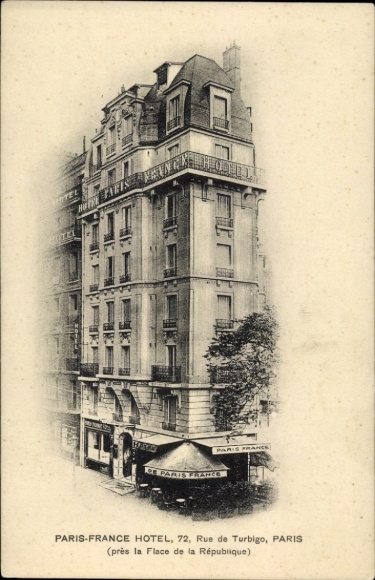 Ansichtkaart Paris I., Parijs Frankrijk Hotel, Rue de Turbigo