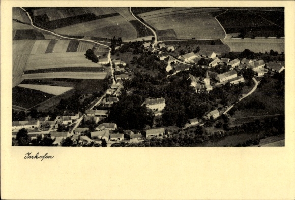 Ak Inkofen Haag an der Amper Oberbayern, Fliegeraufnahme