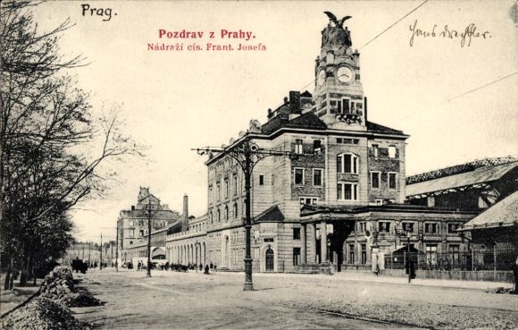 Postcard Praha Prague Czech Republic, Franz Josef Station