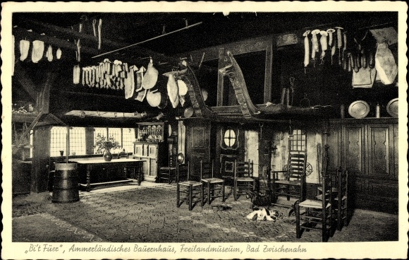 Postcard Bad Zwischenahn in Lower Saxony, Bi't Füer, Ammerland farmhouse, open-air museum