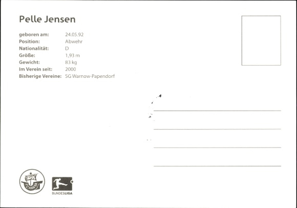 Autograph card footballer Pelle Jensen, FC Hansa Rostock, autograph