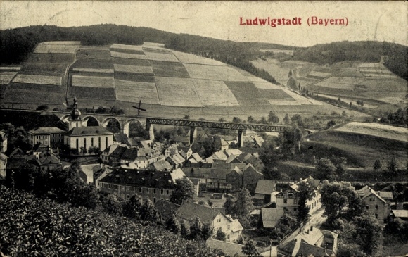 Ak Ludwigsstadt in Opper-Franken, totaalbeeld van de stad