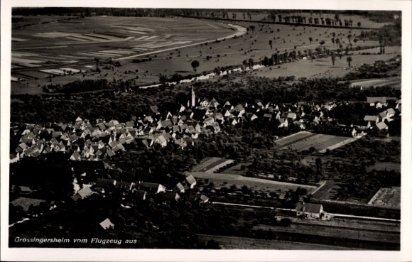 Postcard Großingersheim Ingersheim am Neckar, aerial photograph