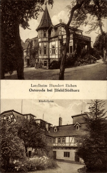 Ak Osterode am Harz, Sösetalsperre, Landheim Hundert Eichen, Kinderheim