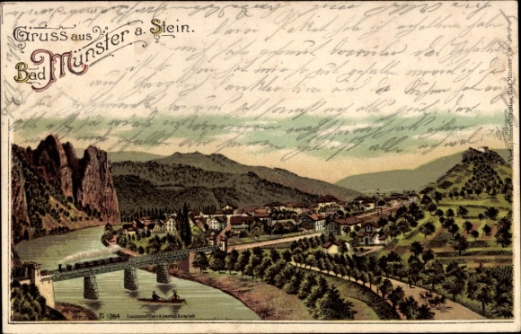 litho Bad Münster am Stein Ebernburg, algemeen beeld