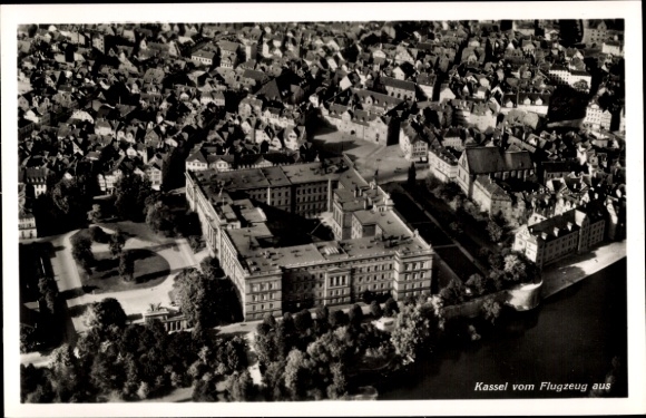 Postcard Kassel in Hessen, aerial photograph