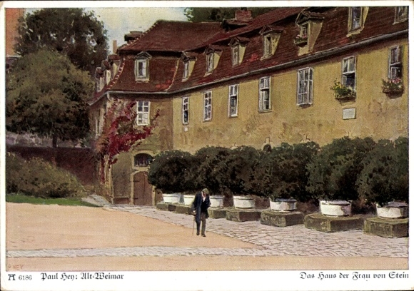 Artist Postcard Hey, Paul, Weimar, The House of Mrs. von Stein, Ackermann 6186