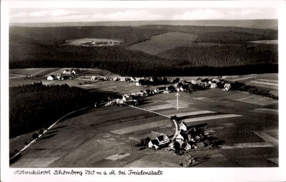 Ak Schömberg Loßburg im Schwarzwald, Fliegeraufnahme