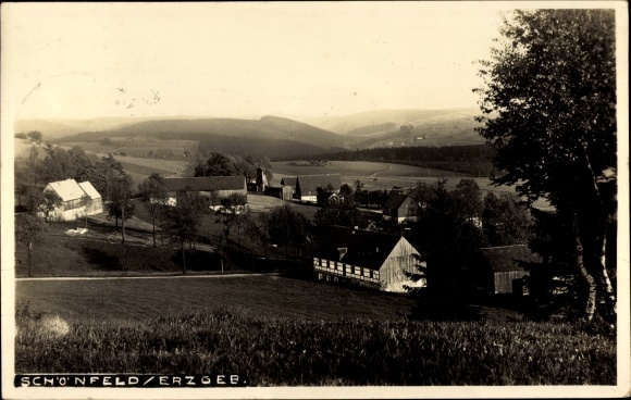 Photo Postcard Schönfeld Dippoldiswalde in the Eastern Ore Mountains, panorama