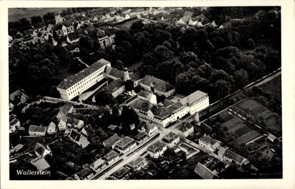 Postcard Wallerstein in Swabia, aerial photograph