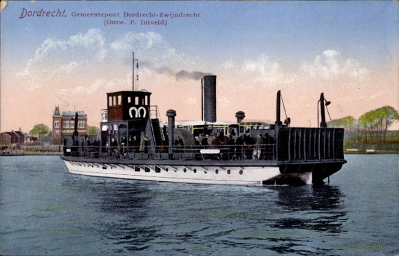 Ak Dordrecht Zuid-Holland Nederland, Gemeentepont Dordrecht-Zwijndracht