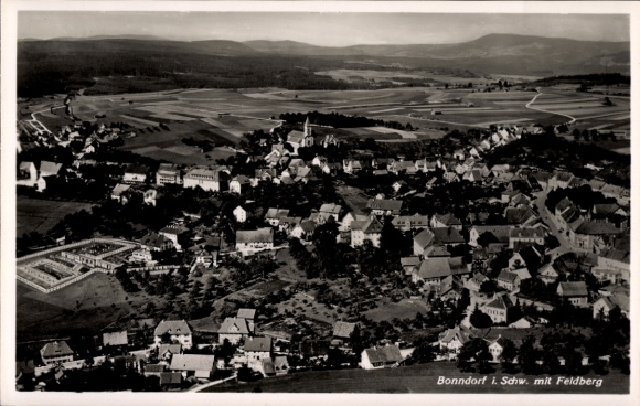 Postcard Bonndorf in the Black Forest, aerial photograph