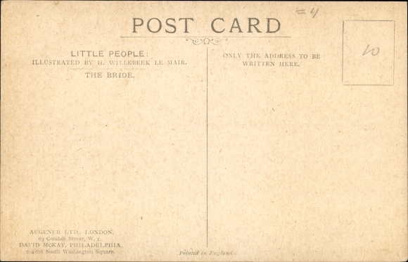 Artist Postcard Willebeek Le Mair, Little People, The Bride