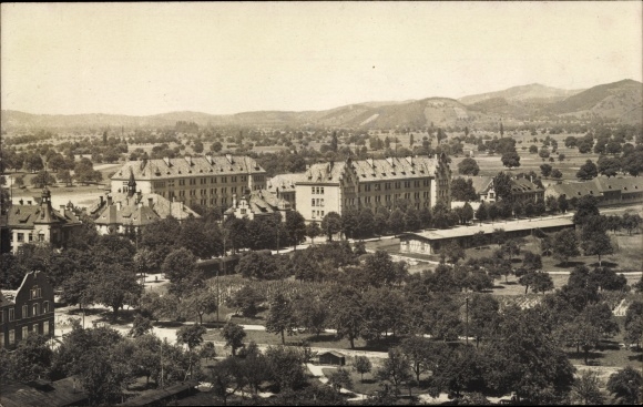 Postcard Breisach am Upper Rhine, panorama, artillery barracks, tool shed