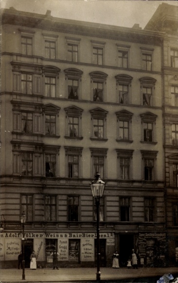 foto Ak Berlin Prenzlauer Berg, Straßburger Straße 29 hoek Belforter Straße, bierhal Adolf Völker