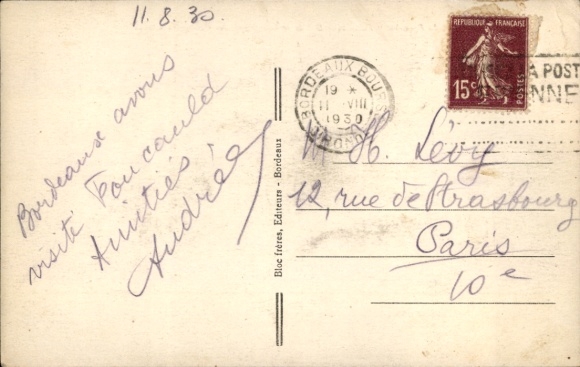 Postcard Steamer Foucauld, Compagnie des Chargeurs Reunis